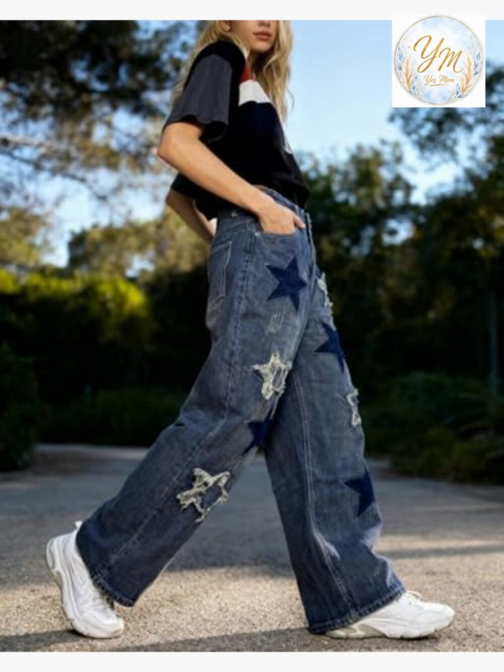 Y2K Baggy Ripped Jeans – Wide Leg Distressed Denim High Waist Streetwear - Picture 5 of 7